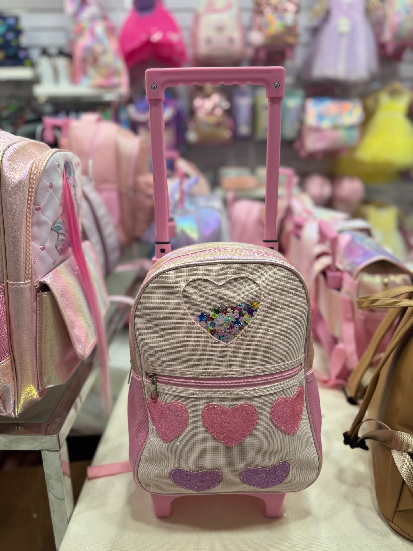 Sac trolley cœur rose