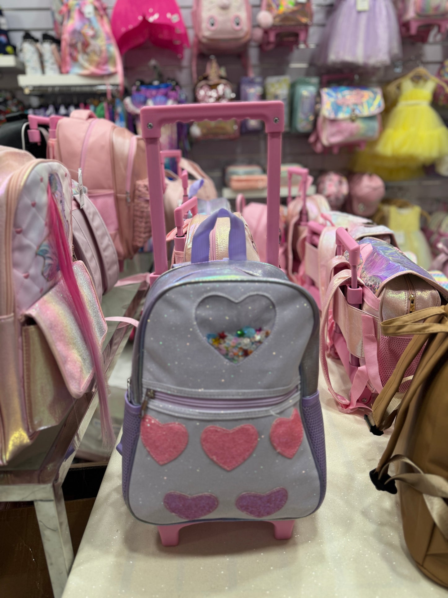 Sac trolley cœur mauve