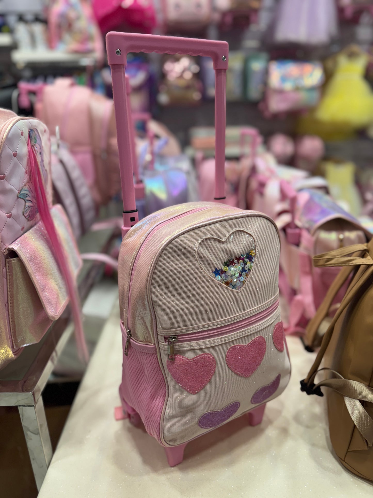 Sac trolley cœur rose