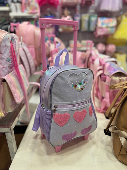 Sac trolley cœur mauve